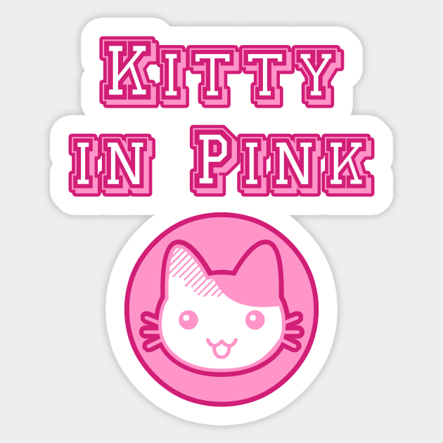 Kitty in Pink Sticker by OpunSesame